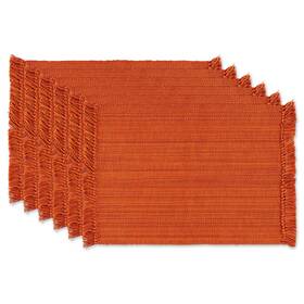 Camz12167 Design Imports Dii Variegated Burnt Orange Fringe Placemat Set/6