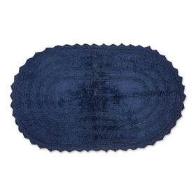 Camz12232 Design Imports Dii French Blue Large Oval Crochet Bath Mat
