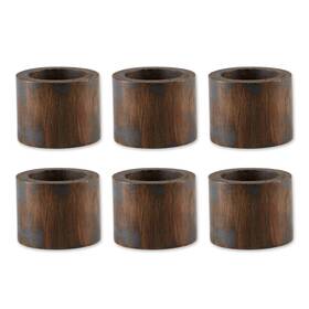 Camz12242 Design Imports Dii Black Rub Finish Wood Band Napkin Ring Set Of 6