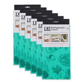 Camz12974 Design Imports Dii Aqua Market Print Fridge Liner Set Of 6