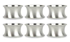 Camz32724 Design Imports Dii Beaded Silver Napkin Ring Set Of 6