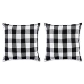 Z02373 Design Imports Dii Black/white Buffalo Check Pillow Cover 20x20 Set/2