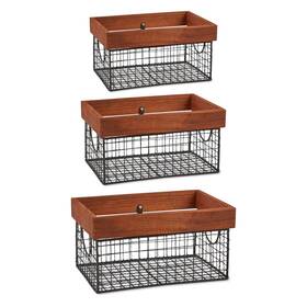 Z02429 Design Imports Dii Asst Bronze Finish Farmhouse Basket Set Of 3