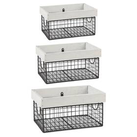 Z02431 Design Imports Dii Asst Antique White Finish Farmhouse Basket Set Of 3