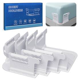 Sf001 Doodlebean 4 Pack Lock Sheet Holders - Plastic Bed Fit All Mattress Size