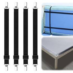Ebqosk 732262937489 Couch Cover And Bed Sheet Straps 4 Pack Adjustable 10-60 Inch Sofa