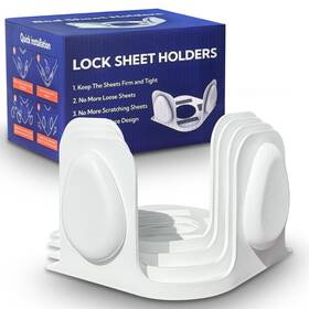 Ecohohoyyds 769016326077 Bed Sheet Holders For Corners 4 Pack Twist-cap Clips Keep Sheets Tight Heavy