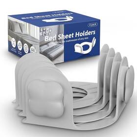 Ecohohoyyds 769016326688 Bed Sheet Holders For Corners Fitted Grippers With Twist-lock Clip