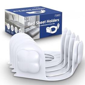 Ecohohoyyds Sh-004 Bed Sheet Holders For Corners Fitted Grippers With Twist-lock White