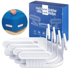 Edcreaty 769092052969 Bed Sheet Holder With Lock Straps Heavy Duty Corner Fitted Bedsheet Fastener