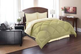 Elegant Comfort 755874901440 Reversible 3pc Comforter Set King/cal King Sage/cream