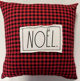 Tbp20pld Enchante Accessories Rae Dunn Noel Decorative Pillow 20 Red Plaid