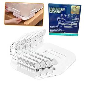 A085-515 Eoepur Bed Sheet Holder 4-pack - Heavy Duty Grippers Lock Straps Keep White