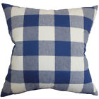 Euro-d-31874-naturalblue-c100 The Pillow Collection Vedette Plaid Bedding Sham