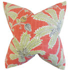 Euro-rpb-indienneink-coral-c100 The Pillow Collection Yahor Foliage Bedding Sham