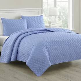 Everyday By Martha Stewart 887719235578 Premium Microfiber 3 Piece King Quilt Set