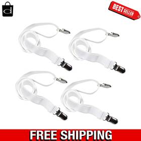 3666 Fancy Point Bed Sheet Gripper Holder Clips Pack Of 4 Mattress Suspender Adjustable Straps