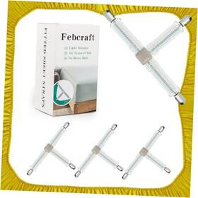 Febc-bsf-2-2 Febcraft Fitted Sheet Straps 4 Pcs Adjustable Bed With Sewing Leather