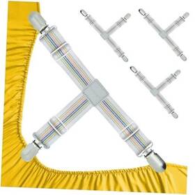 Febc-bsf-2 Febcraft Fitted Sheet Straps - 4 Pcs Adjustable Bed Holder Quiet And Non