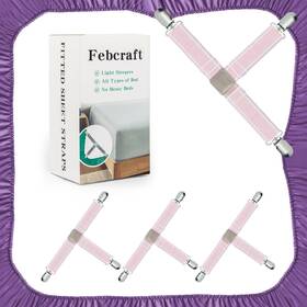 Febc-bsf-3-3 Febcraft Fitted Sheet Straps 4 Pcs Adjustable Bed With Sewing Leather Qui