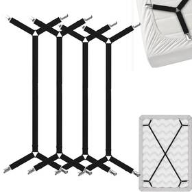 Feelathome 551016050677 Bed Sheet Holder Straps Criss-cross - Sheets Stays Suspenders Keep