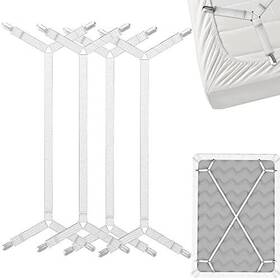 Feelathome 551016050684 Bed Sheet Holder Straps Criss-cross - Sheets Stays Suspenders Keeping Fitted