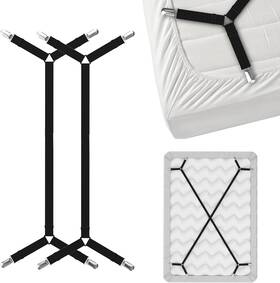 8541803537 Feelathome Bed Sheet Holder Straps Criss-cross - Sheets Stays Suspenders Keep Fi
