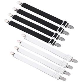 Fengling 723258636080 Adjustable Bed Sheet Holders Clips - 8pcs Straps Suspenders Band C