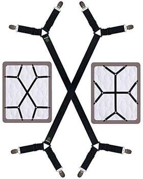 Fiboomerang 768432519339 Bed Sheet Holder Straps Adjustable Stays Keepers With Elastic Bands An