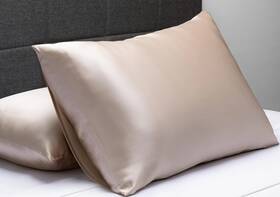 Fishers Finery Black Label Hb-02-pc1-830-tpe-q-2pack 100% Pure Mulberry Silk Queen Pillowcases-taupe-2 Pk