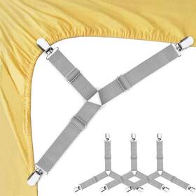 Foloda 313098772750 Bed Sheet Fasteners 4 Pcs Adjustable Triangle Elastic Suspenders Gripper Holder