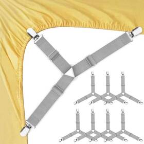 Foloda 702103835274 Bed Sheet Fasteners Adjustable Triangle Elastic Suspenders Gripper Holder Str