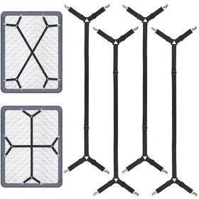Foloda 702103838992 Bed Sheet Straps Adjustable Fitted Holders Fasteners Suspenders Grippe