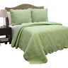 Fqpmha569881 Fast Furnishings Full Queen Green Cotton Quilt Bedspread With Scalloped