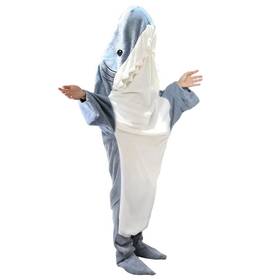 Fresh Fab Finds 729149867427 Wearable Shark Blanket With Zipper Flannel Sleep Sack - X-xxl