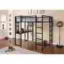 29986545725 Generic Modern Bunk Loft Bed Over Workstation Desk Black Full Metal Shelves Kids Bedroom