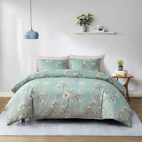 Getiann 767791450369 Green Floral Duvet Cover Set Twin Comforter 68 Inch X90 With Pillow