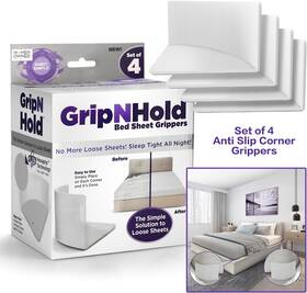 Global Tv Concepts 313019280241 Grip N Hold Bed Sheet Holder Discrete Heavy Duty 360 Degree