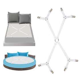 Goodtimes 791300967598 Crisscross Elastic Bed Fitted Sheet Strapsadjustable Suspenders Gri