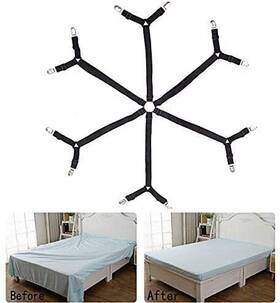 Goodty 432293574449 6 Sides Bed Sheet Clips Fasteners Adjustable Elastic Straps