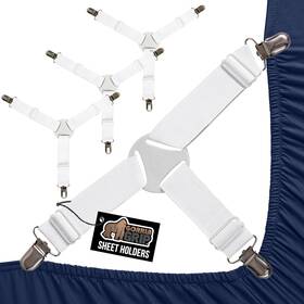 Gorilla Grip 313092980908 Patent Pending Bed Sheet Holders Adjustable Elastic Fasteners With