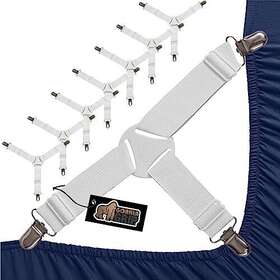 Gorilla Grip 840029699331 Nonslip Bed Sheet Straps Extra Strong 8 Pack Adjustable Elastic