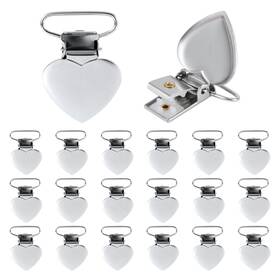 Gosknor 1034774 20pcs Silver Bedding Suspender Duvet Clips Heart Shaped Sheet Fasteners Padd