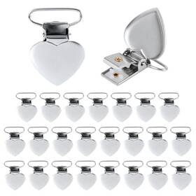 17069 Gosknor 25pcs Silver Suspender Clips Heart Shaped Sheet Blanket Duvet Padded