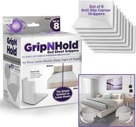 09-02902 Gripnhold Grip N Hold Bed Sheet Holder Discrete Heavy Duty 360 2 Pack