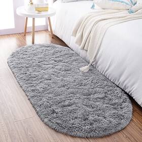 Hs0042hu-homo H Homore Ultra Soft Modern Oval Rugs For Bedroom 2.6ft X 5.3ft Gray