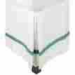 H300twbs Slwh-tq Impressions By Luxor Treasures Hotel Collection 300 Thread Count Cotton Bedskirt Twin-white Turquoise 855031044208