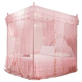 Haofyg5tyznm0kb8054-01 Haofy Luxury Princess 3 Side Openings Net 4 Corners Bed Canopy Curtain Netting