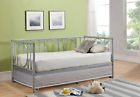 Hdb6501-b-t40 Pilaster Designs Twin Size Silver Metal Day Bed Frame With
