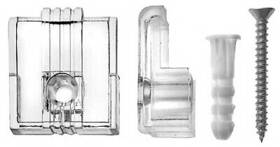 50226 Hillman Fasteners 12 Pack - Mirror Holders Adjustable Clear Plastic 1/4- Inch 4-pk. -50226